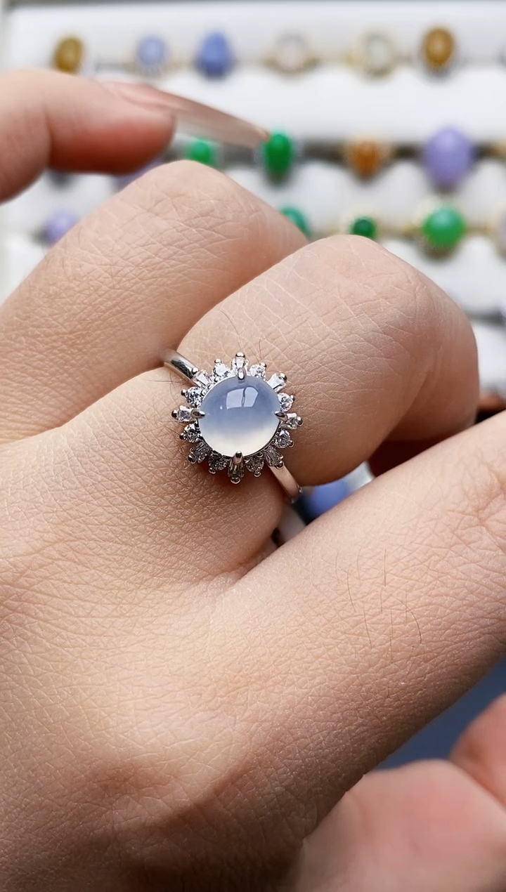 银S925镶嵌戒指翡翠3175