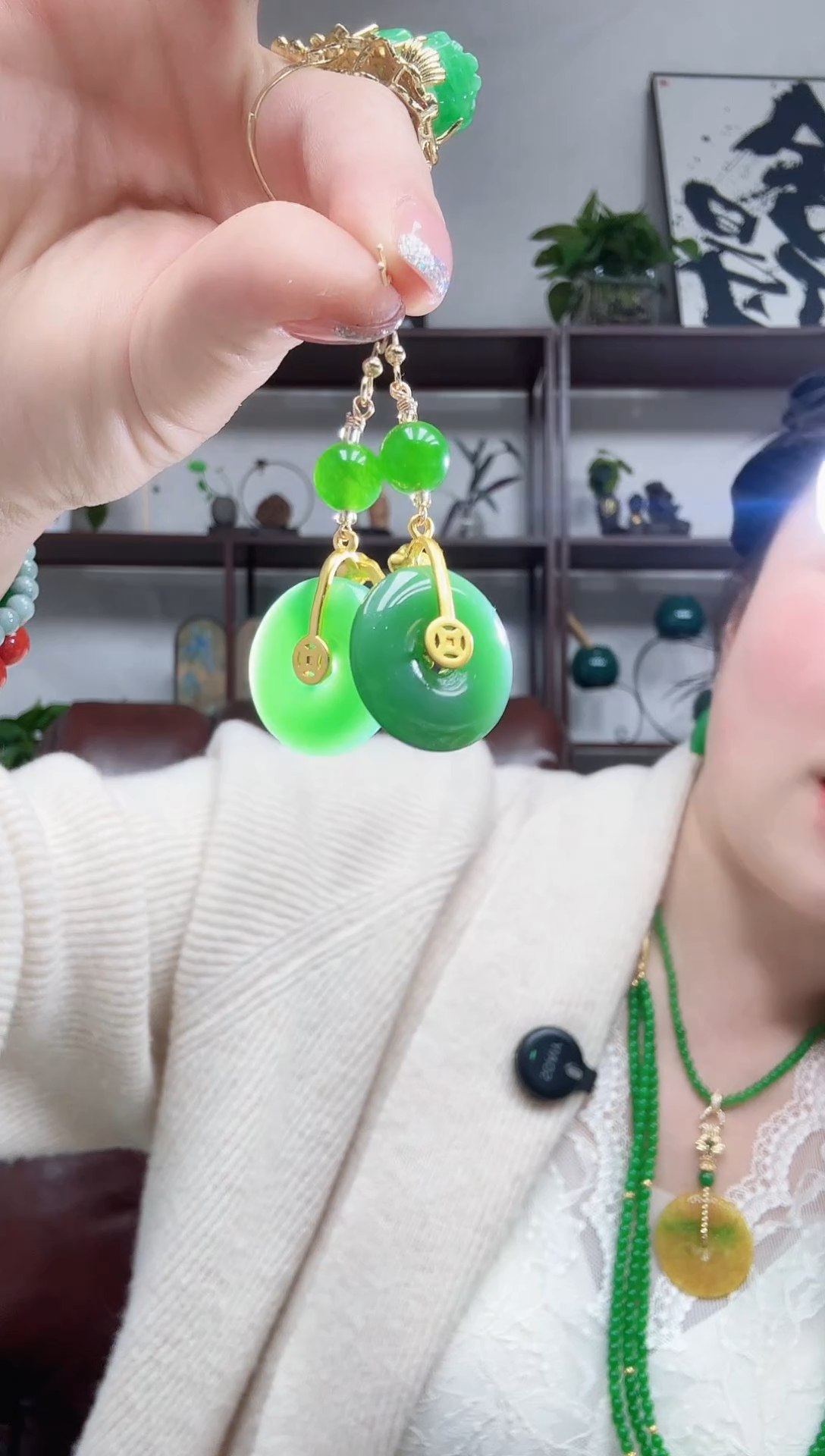 未镶嵌和田玉耳坠甜甜圈耳坠