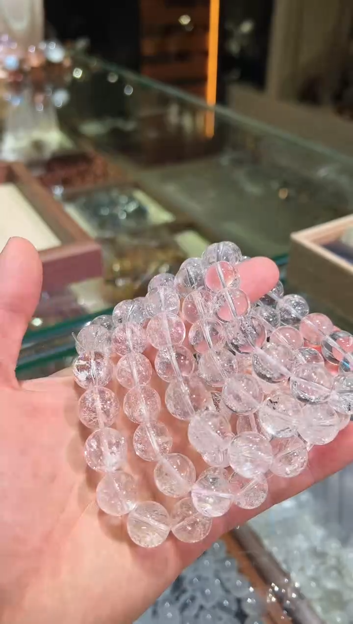水晶手链未镶嵌14mm+白阿塞（多样性发一）