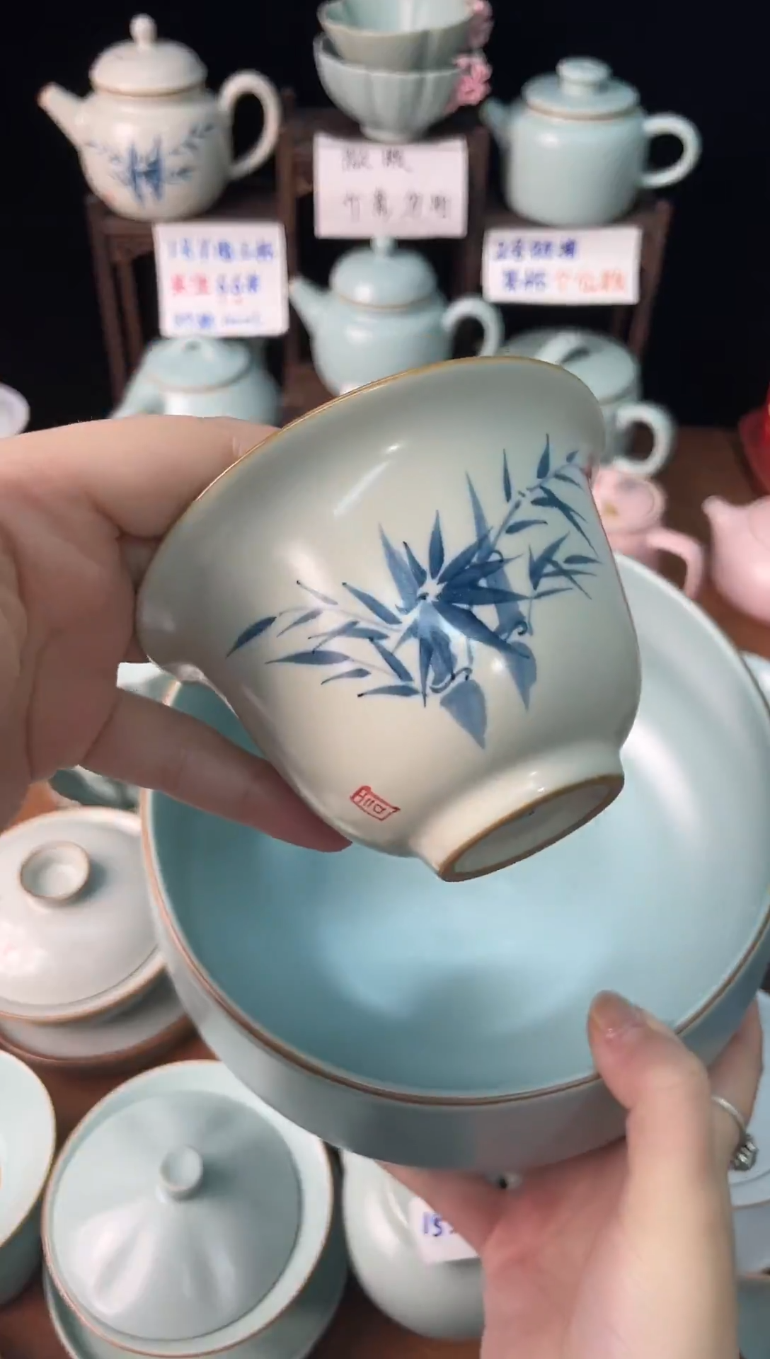 竹子手绘碗身微瑕不售后，完美主义勿拍