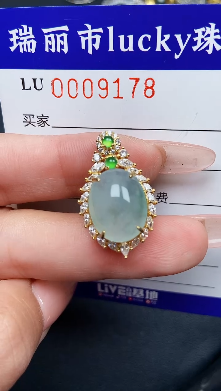 【闪购商品】翡翠颈饰银S925镶嵌9178