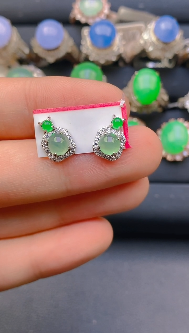 【闪购商品】翡翠戒指银S925镶嵌天然A货翡翠1