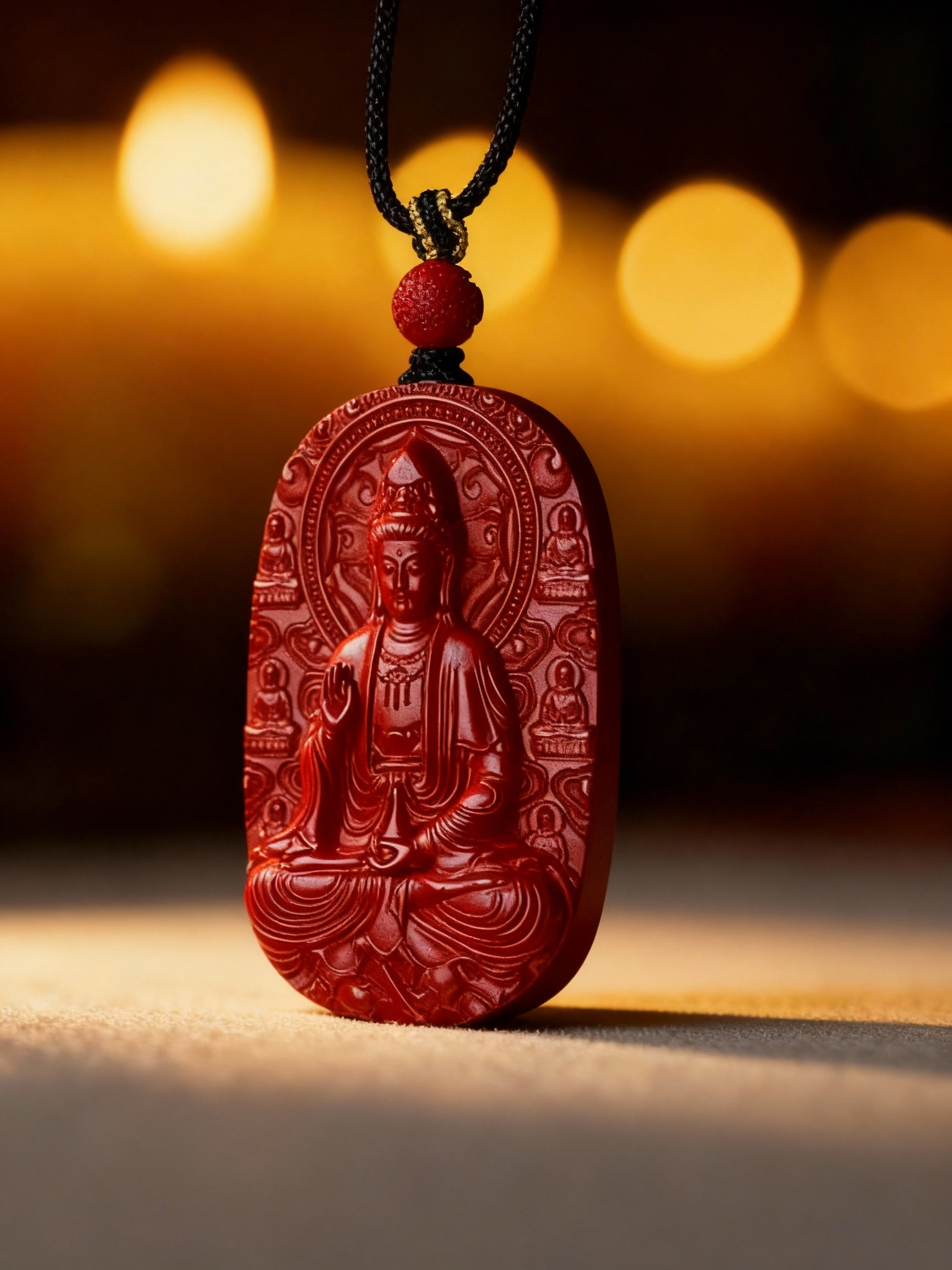 含辰砂工艺品朱砂护佑吊坠｜红砂本命平安符 慈心庇佑 诸事顺遂