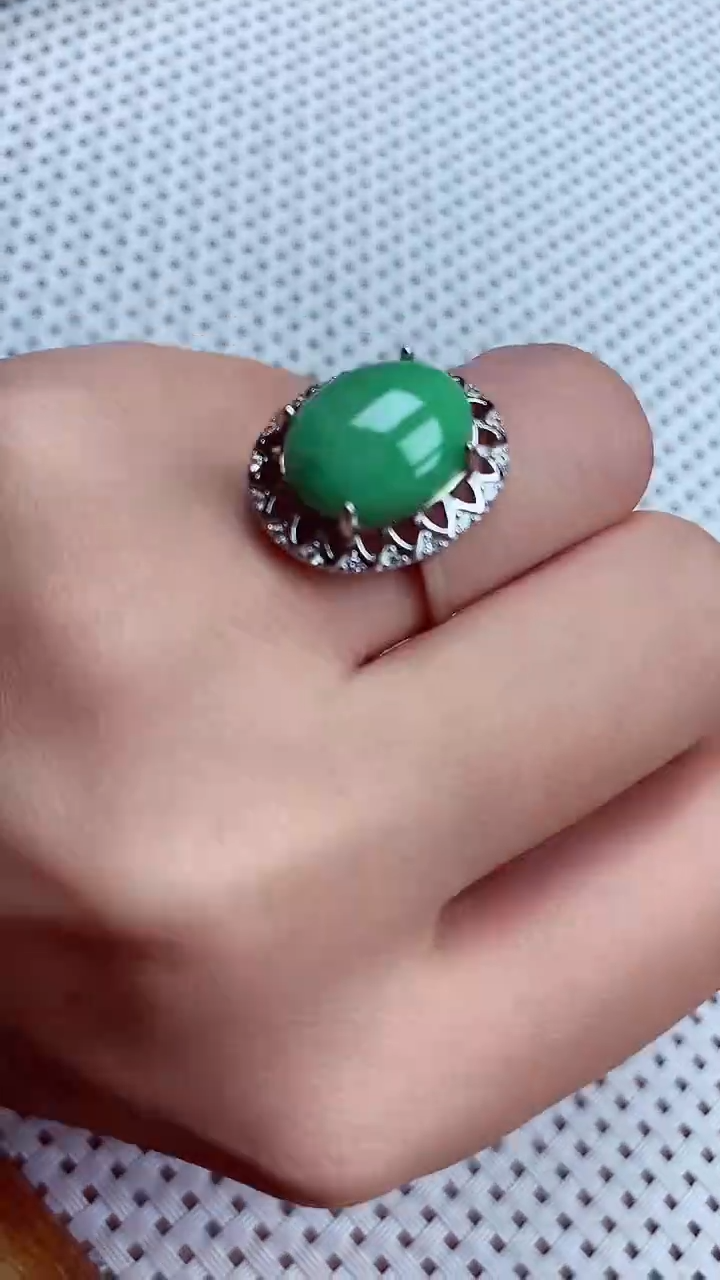 【闪购商品】翡翠戒指银S925镶嵌戒指