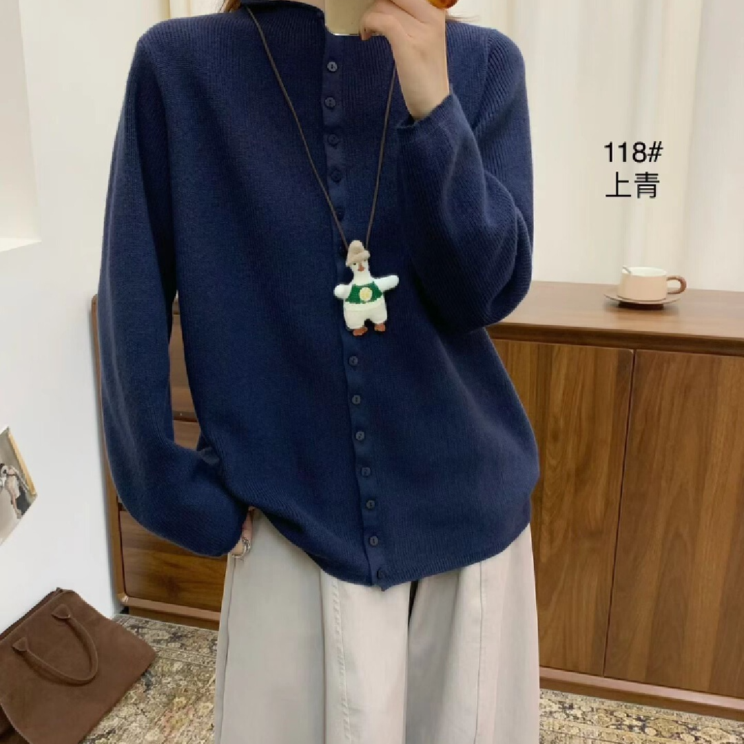 【瑞丽家】特价款女针织毛针织衫可机洗V领时尚长袖圆领