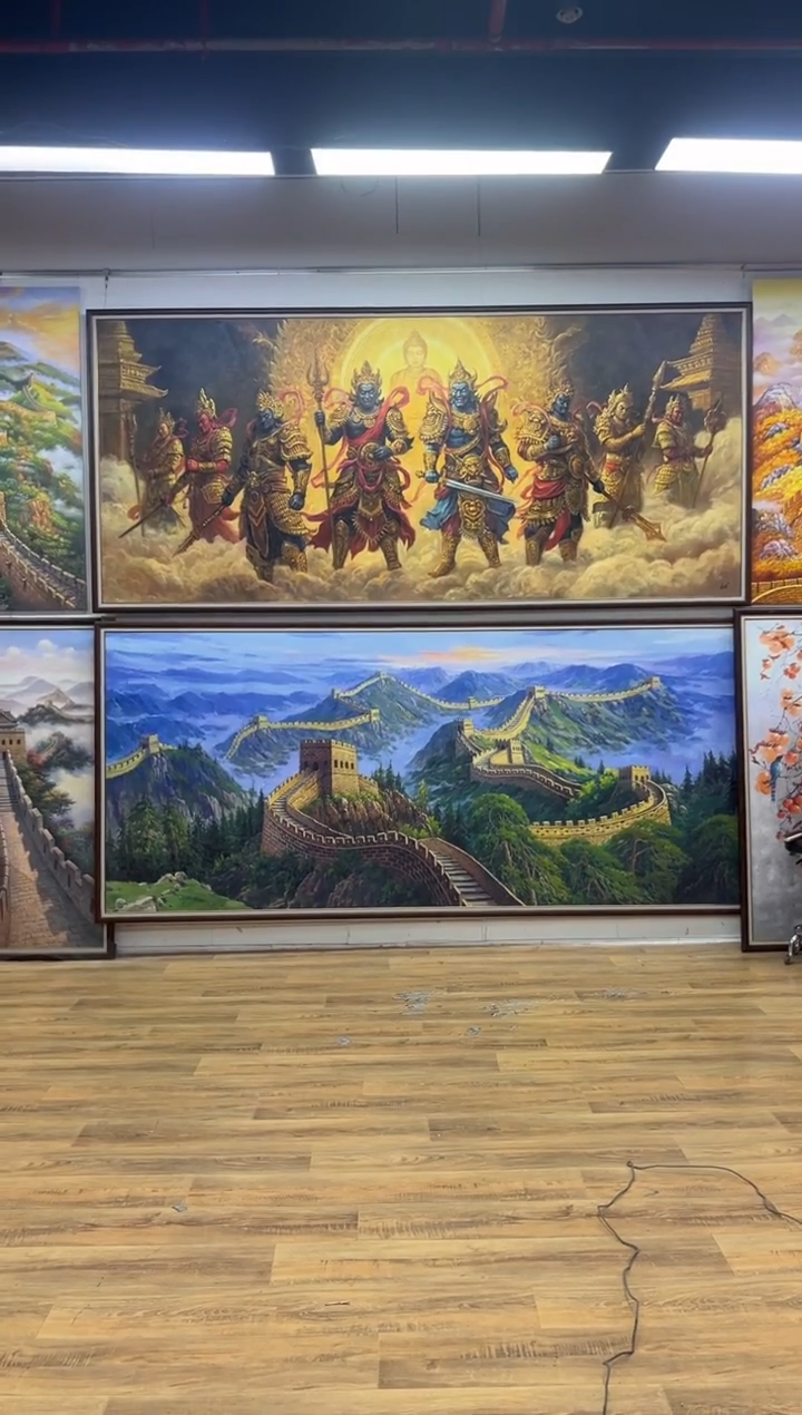 油画丙*红马办公室客厅茶室玄关走廊家居挂画客厅挂画油画版画