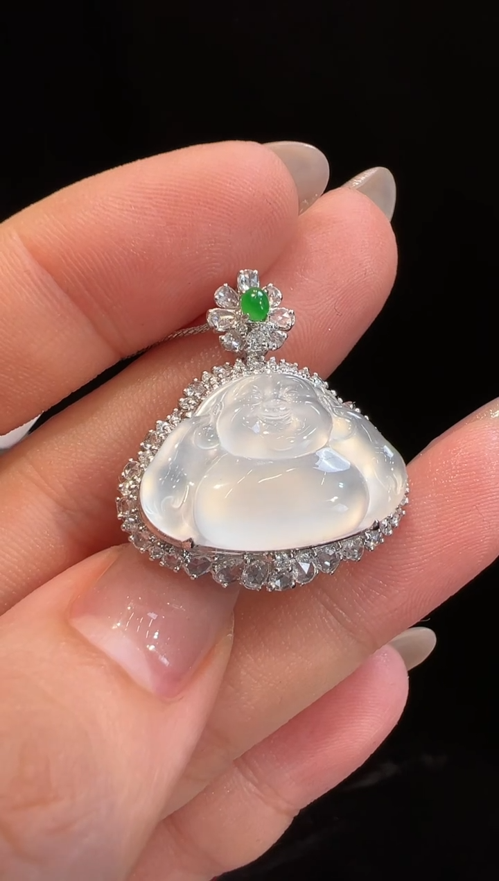 【闪购商品】翡翠颈饰18K金镶嵌吊坠