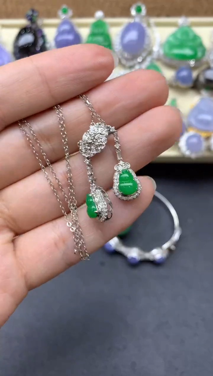 【闪购商品】翡翠颈饰18K金镶嵌608-中国好珍宝