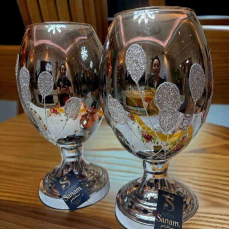 轻奢镶钻水晶玻璃摆件花瓶高度40厘米