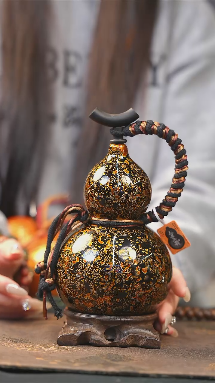 【闪购商品】XJ313漆艺酒葫芦不包手串及旋转底座