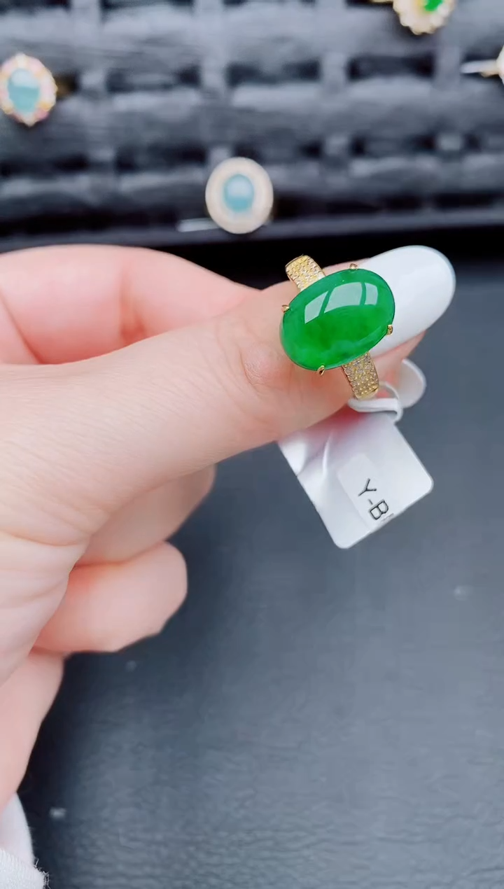 【闪购商品】翡翠戒指银S925镶嵌天然a货翡翠160