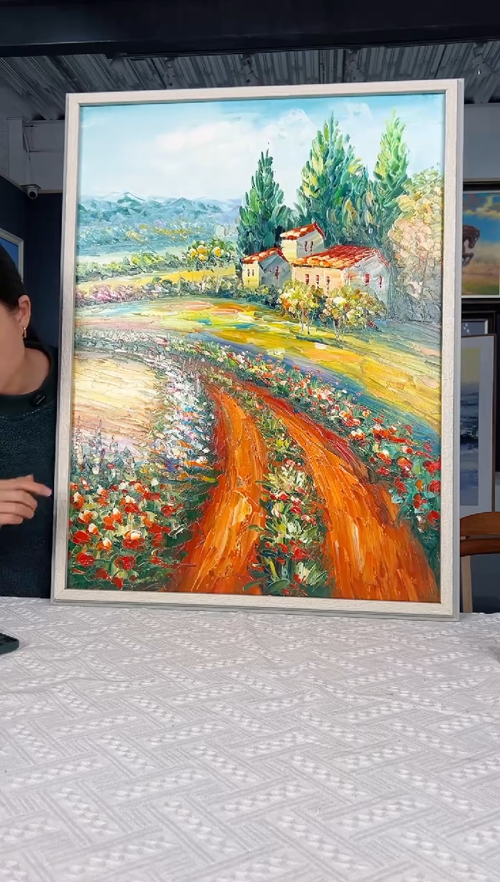 【闪购商品】油画13号 60*80 花田-手绘油画