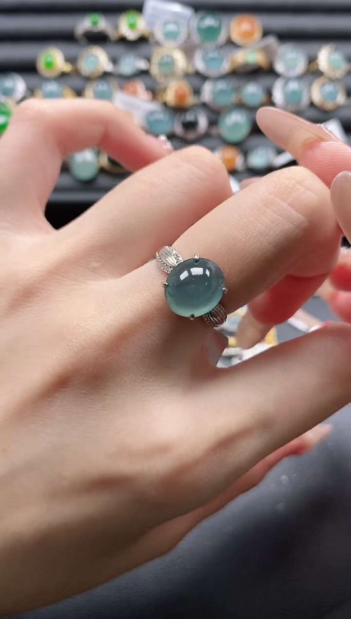 【闪购商品】翡翠戒指银S925镶嵌1111