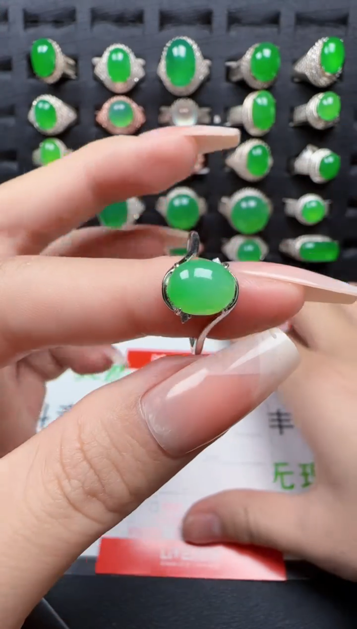 【闪购商品】翡翠戒指银S925镶嵌3403