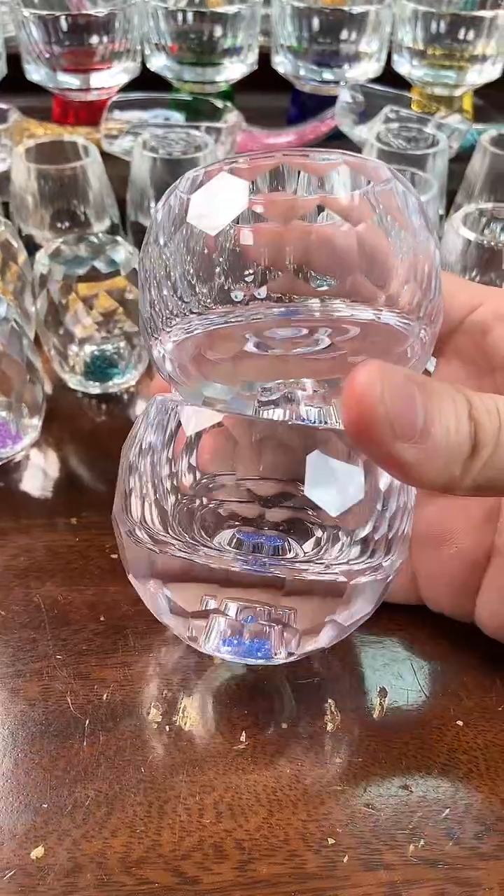 【闪购商品】玺宴新款水晶罗汉杯蓝钻2个装