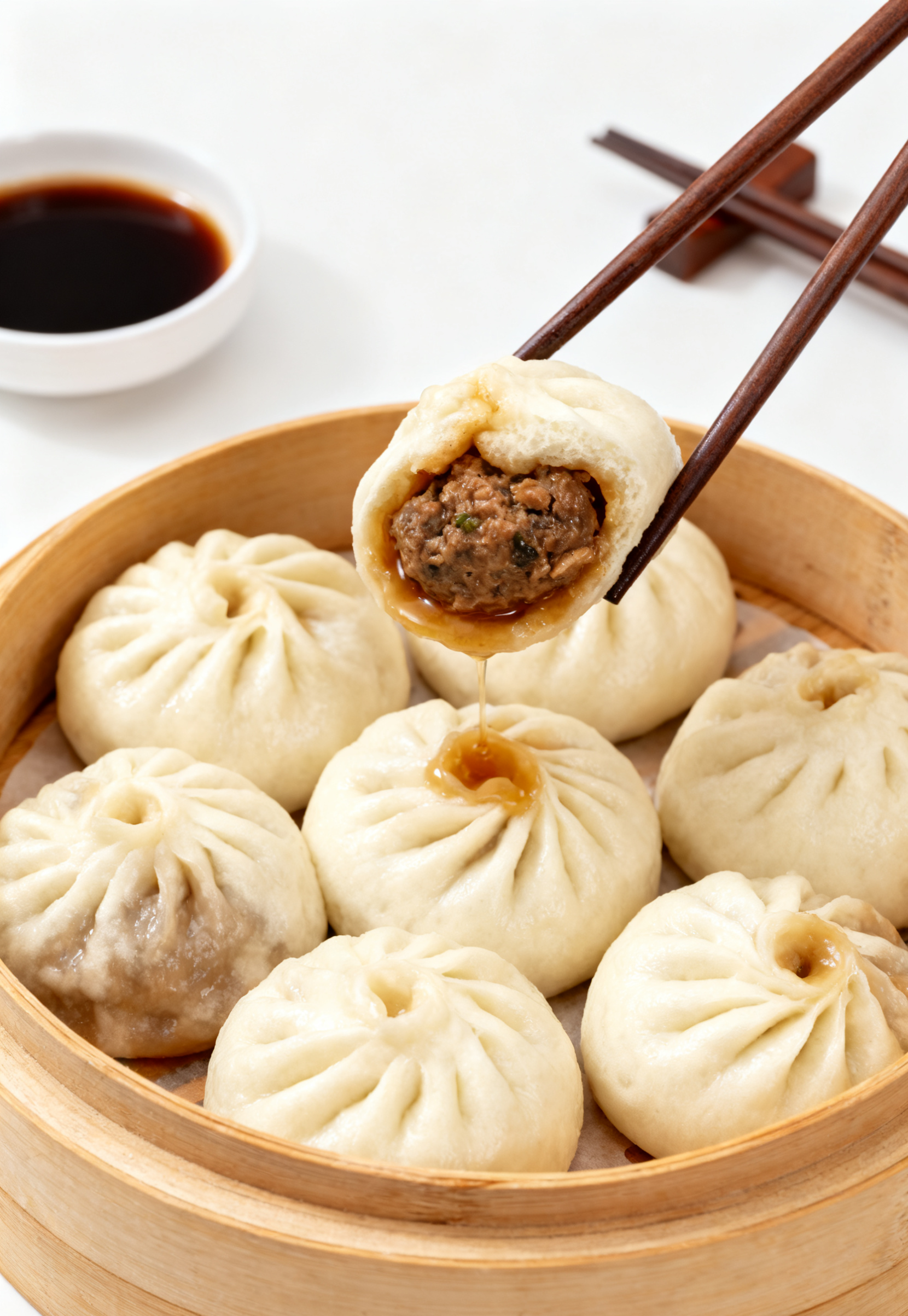 黑松露黑猪肉包子小笼包 传统老面发酵