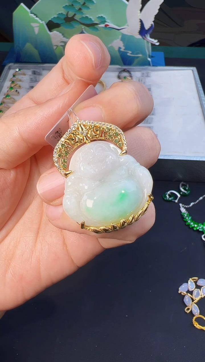 【闪购商品】翡翠颈饰银S925镶嵌吊坠