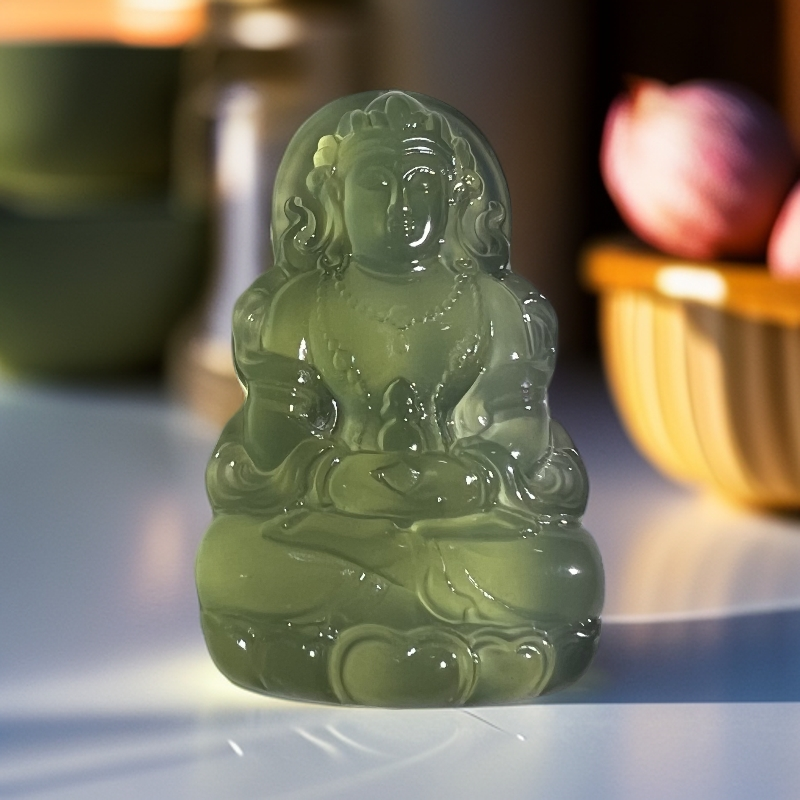 蛇纹石玉发一个吊坠
