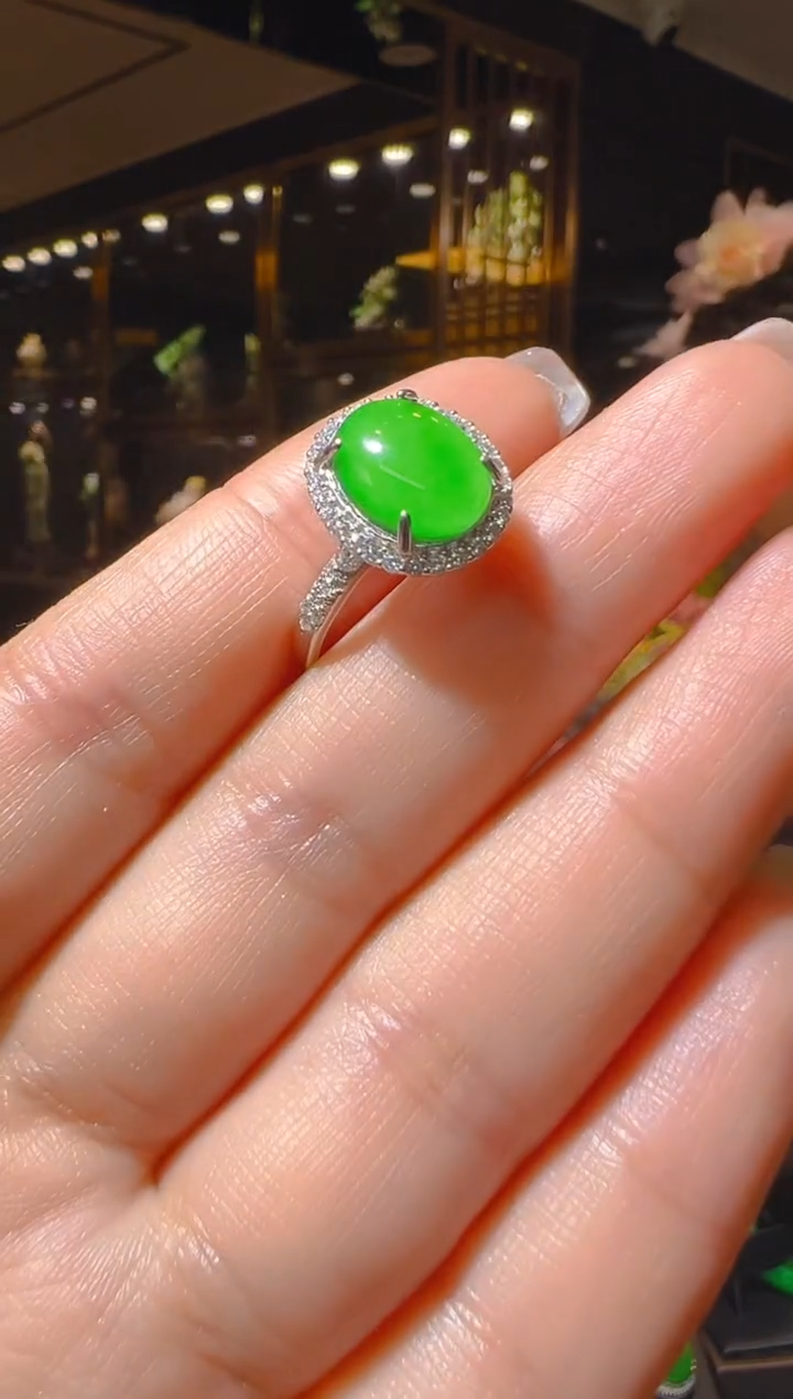 【闪购商品】翡翠戒指银S925镶嵌030（多样性发货）