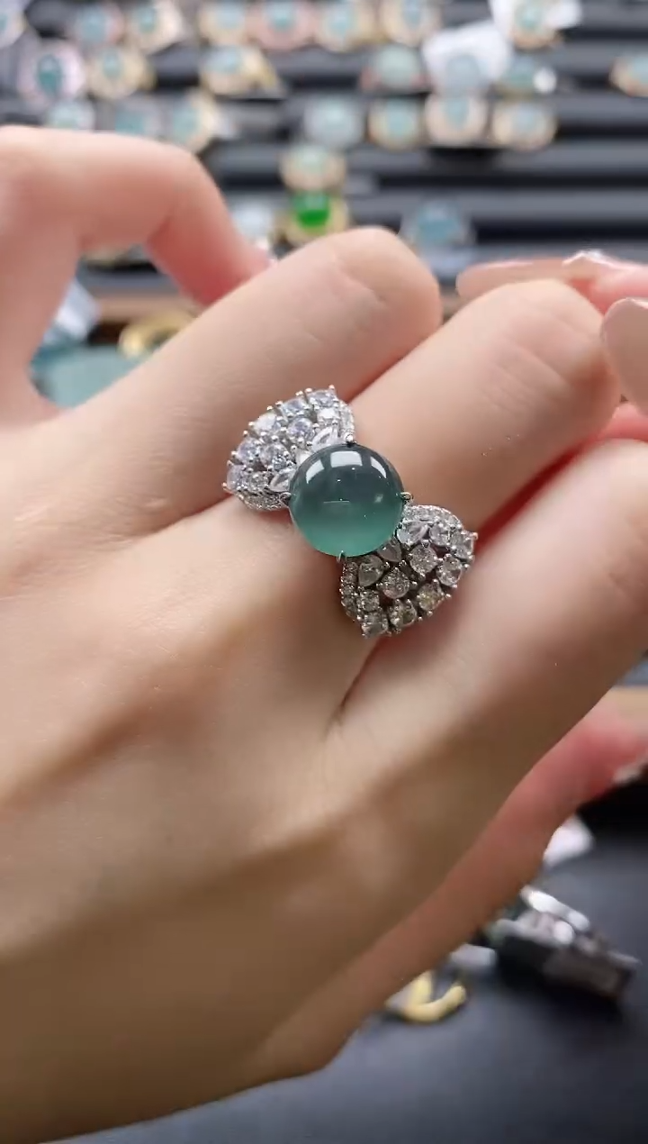 【闪购商品】翡翠戒指银S925镶嵌51511