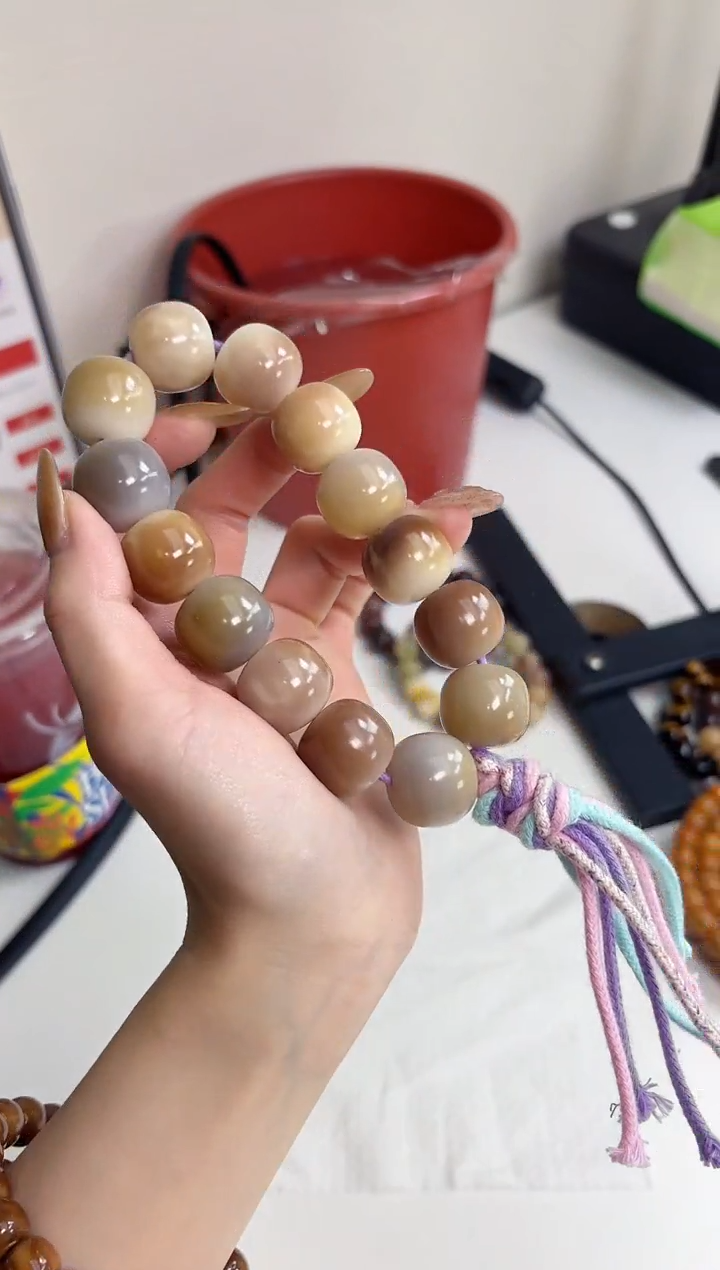 手串菩提根/象牙果紫美人干磨桶珠17*19mm手持瑕疵不补