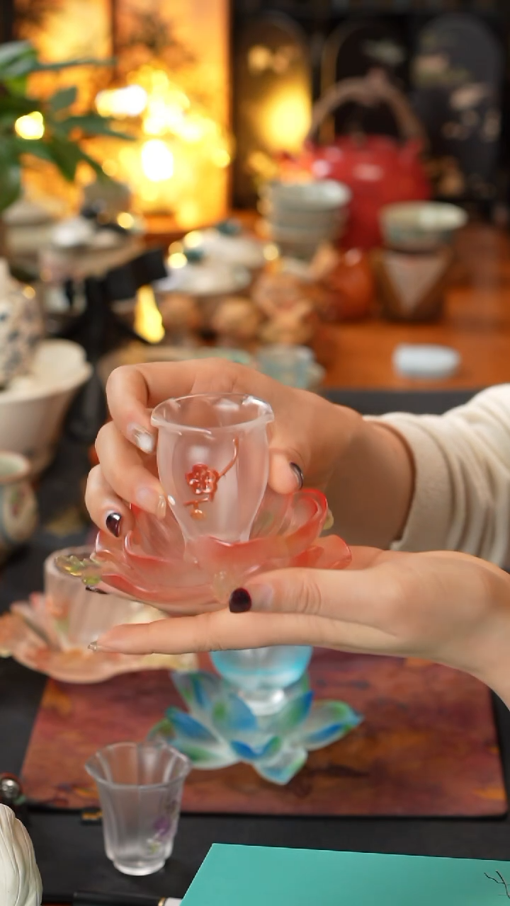 【闪购商品】十二花神杯垫加主人杯二月腊梅花系列