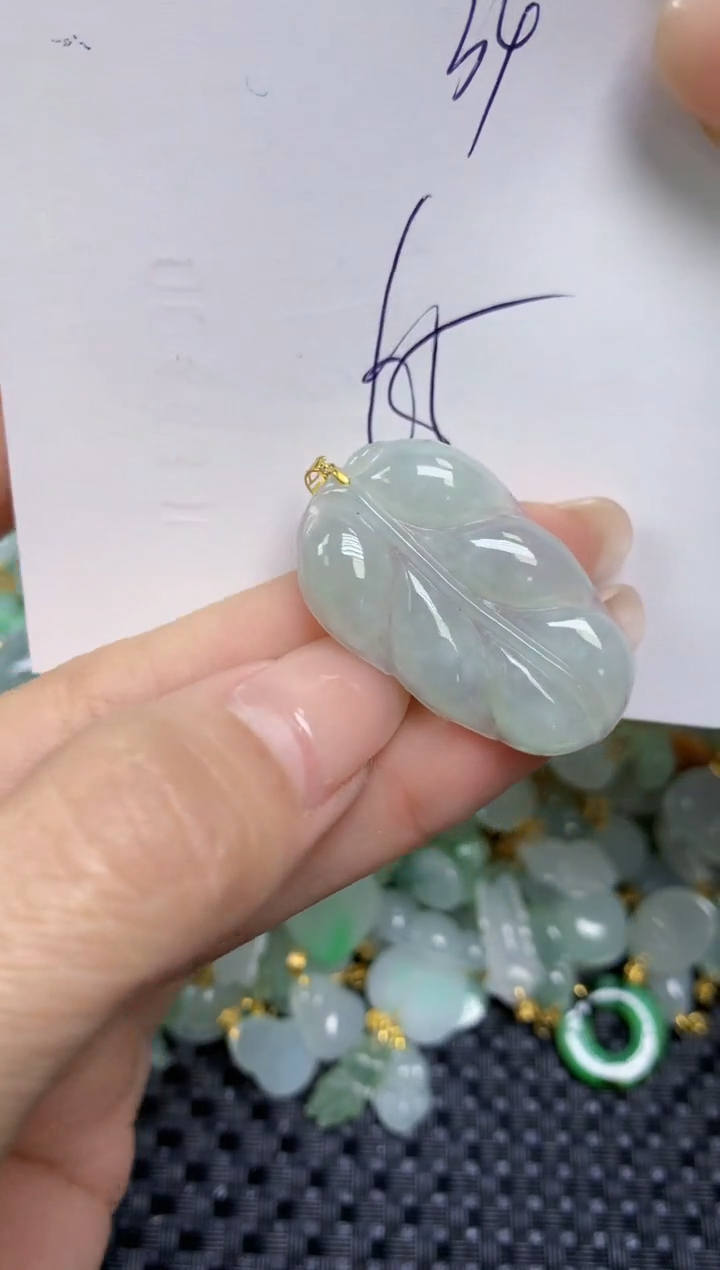 【闪购商品】翡翠颈饰18K金镶嵌天然缅甸A货翡翠