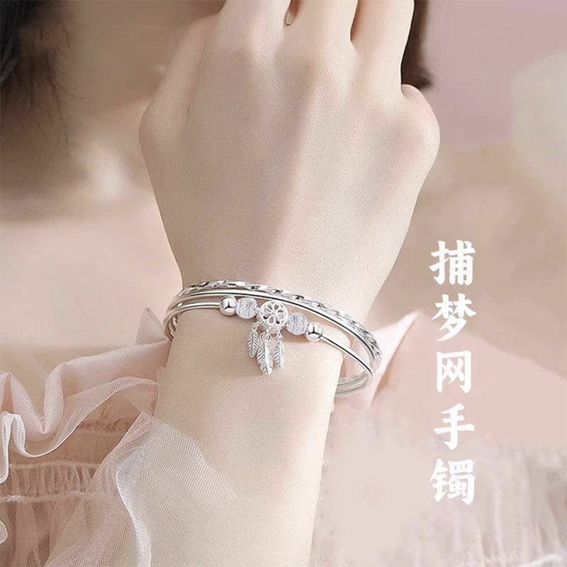 足银手镯 41号链接【闭口捕梦网】发货带证书带礼盒