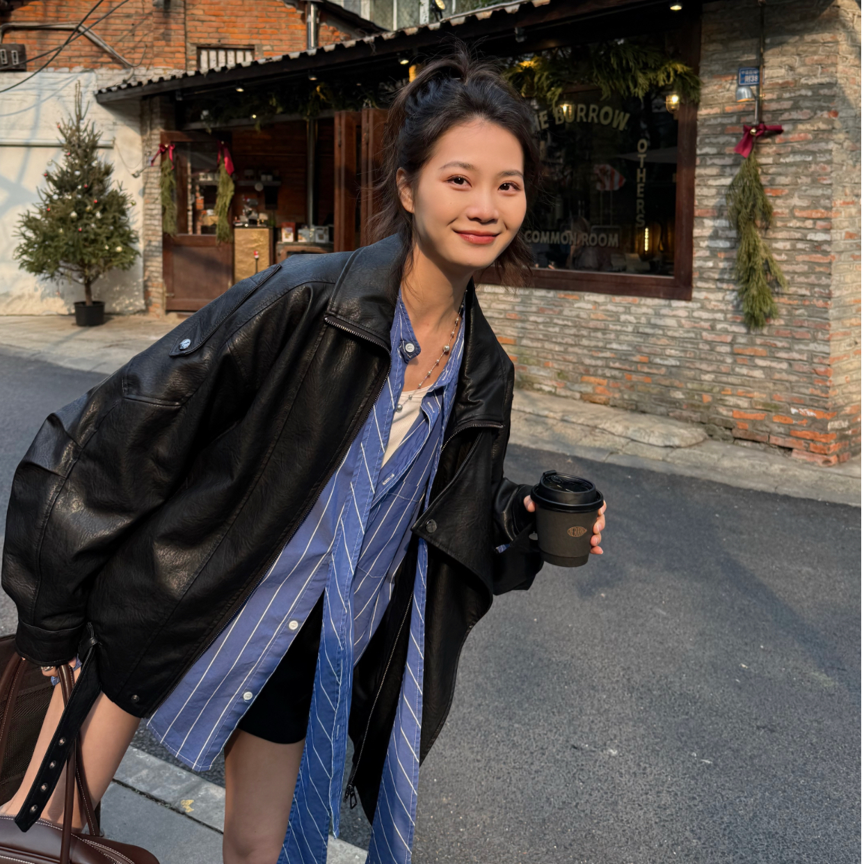 黑色皮衣外套女款爆款2025春季新款美式拽姐小个子高级感机车夹克