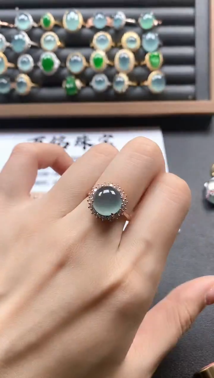 银S925镶嵌戒指翡翠51151