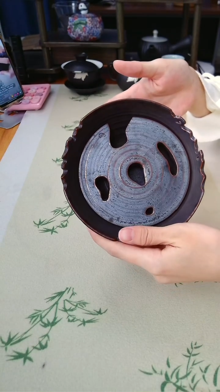 铁锈釉窑变  壶承 （微瑕）