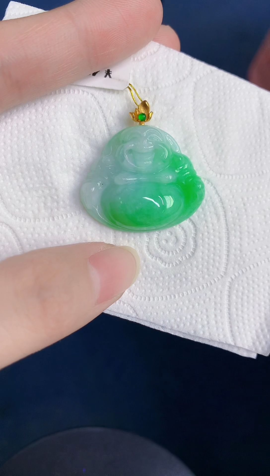 颈饰18K金镶嵌翡翠天然翡翠缅甸A货