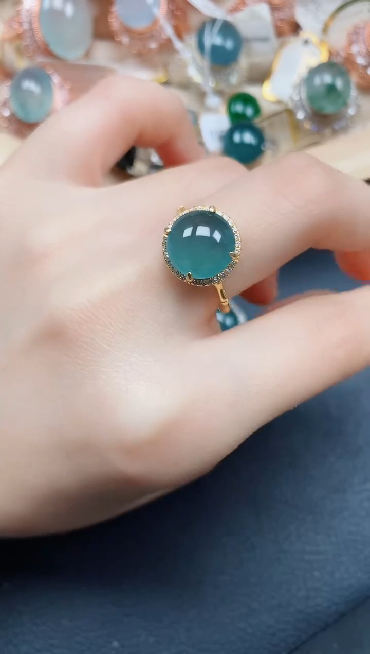 【闪购商品】翡翠戒指银S925镶嵌翡翠