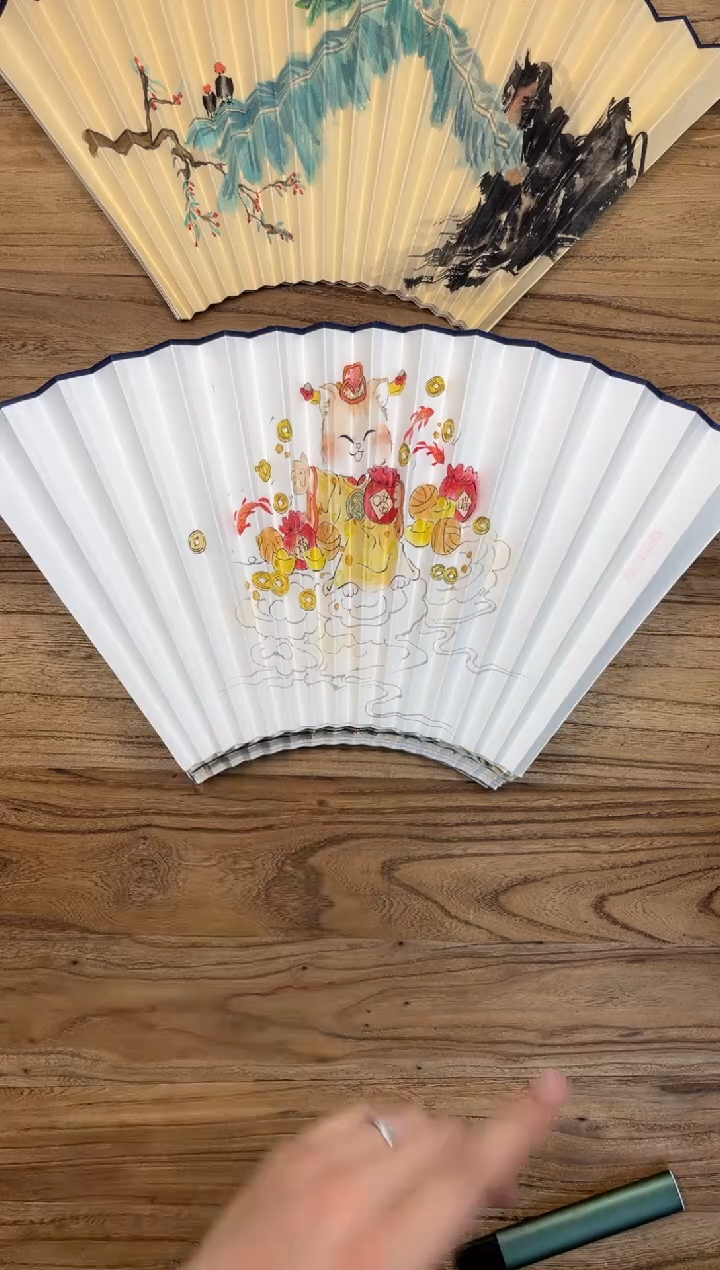 【闪购商品】扇子16方泽黎长物宣纸扇面