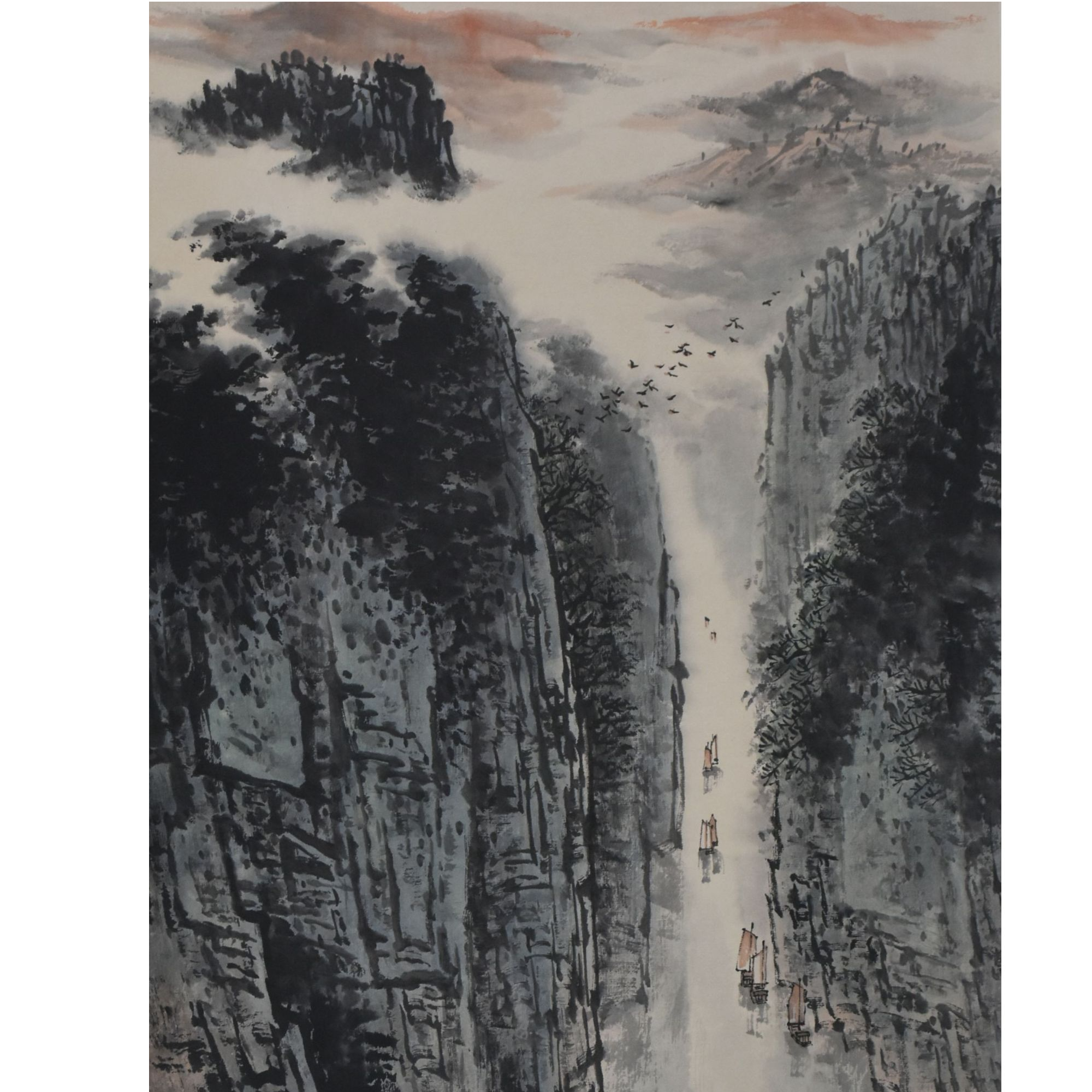 HM7239 蜀江晓云图 69X45cm 纸本立轴 2.8平尺