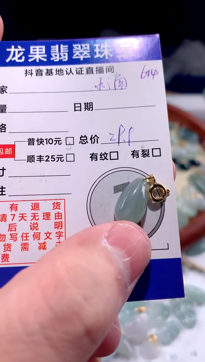 【闪购商品】翡翠颈饰未镶嵌水滴614