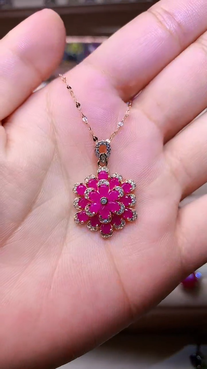 【闪购商品】红宝石颈饰银S925镶嵌00000