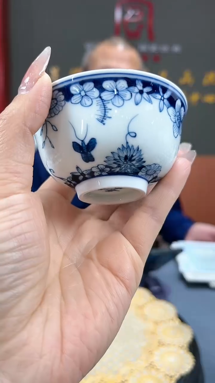 【闪购商品】官窑瓷画院368官窑瓷画院蝶恋花主人杯