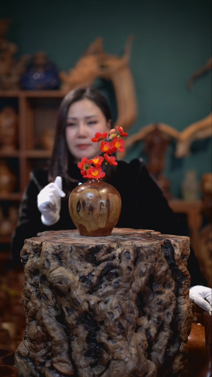 【闪购商品】枣木雷击枣木石榴瓶