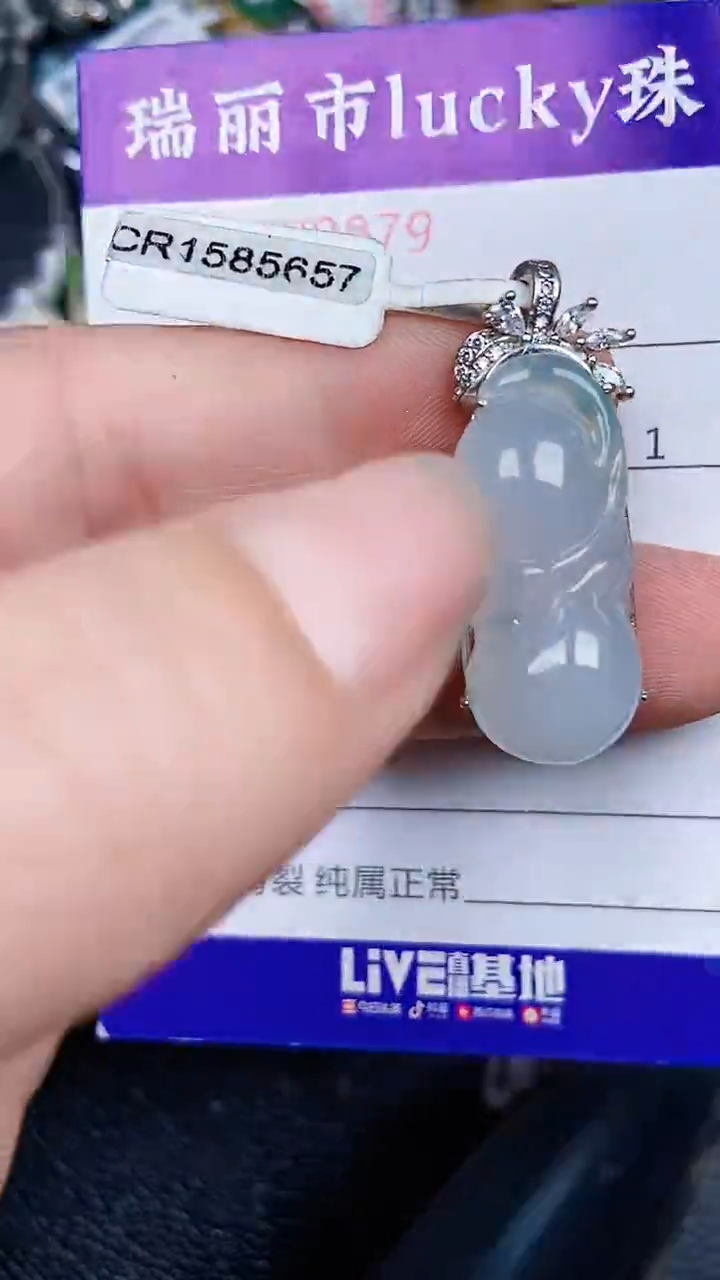 颈饰银S925镶嵌翡翠0879