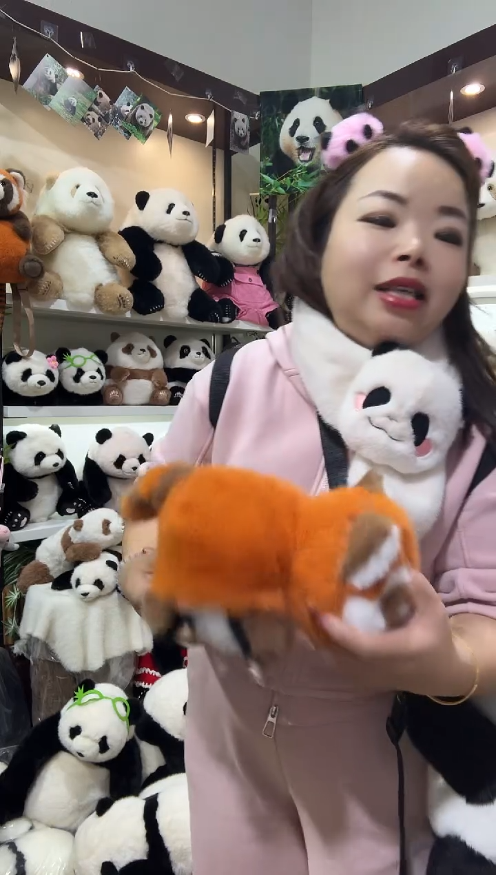 毛绒孤品5号翻转熊猫