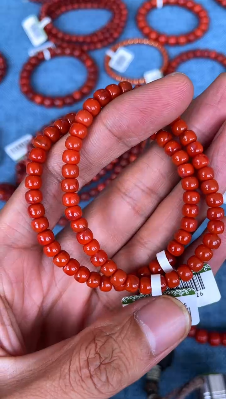未镶嵌手串南红玛瑙N27凉山瓦西料锦红单圈多样性发其一