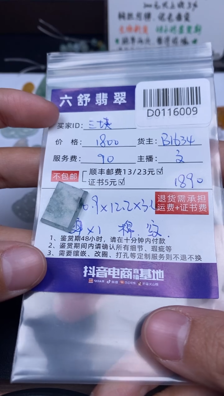 【闪购商品】翡翠吊坠(不含链)未镶嵌D0116009