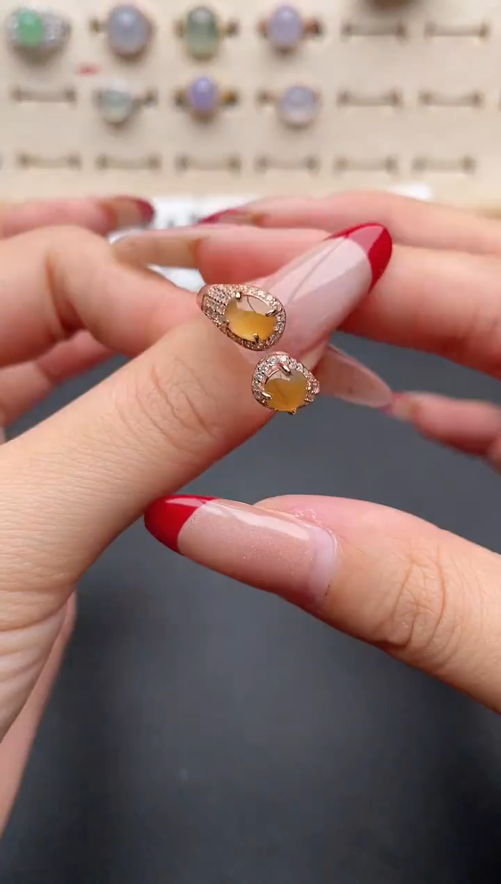 【闪购商品】翡翠戒指银S925镶嵌一物一证一礼盒