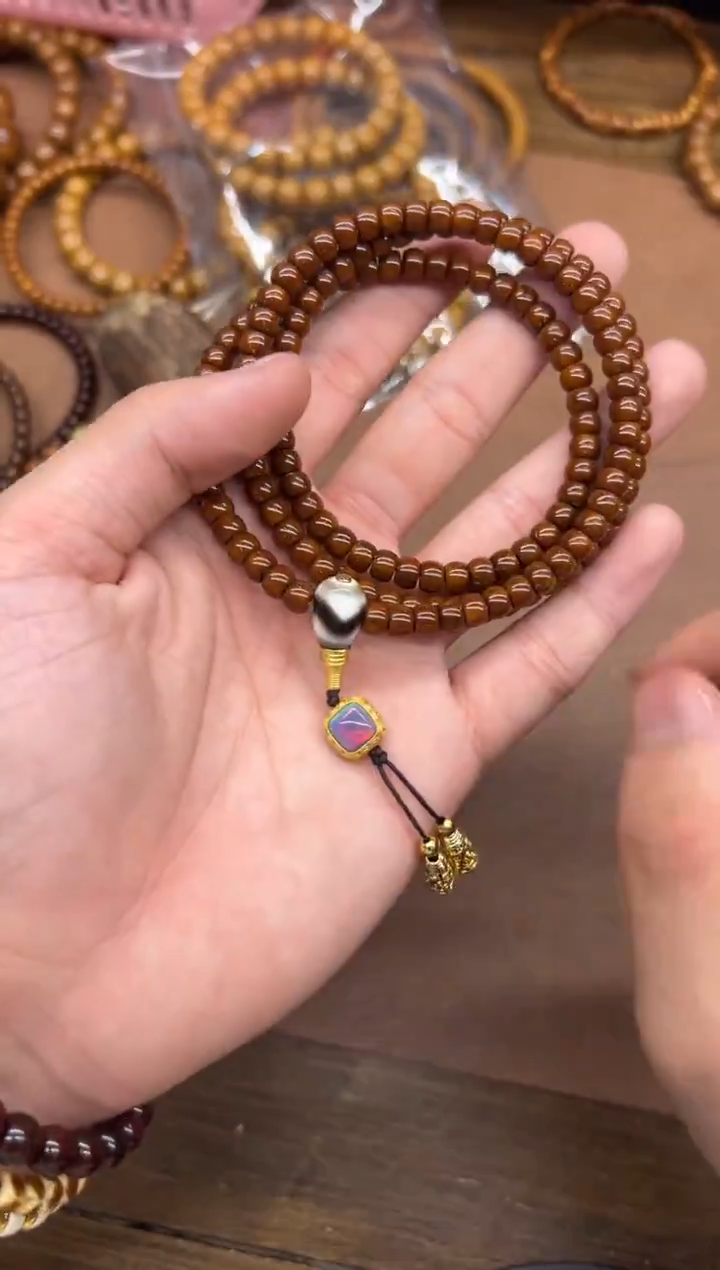 手串紫金鼠纯色6*5鼠尖实心脖挂 带配饰版