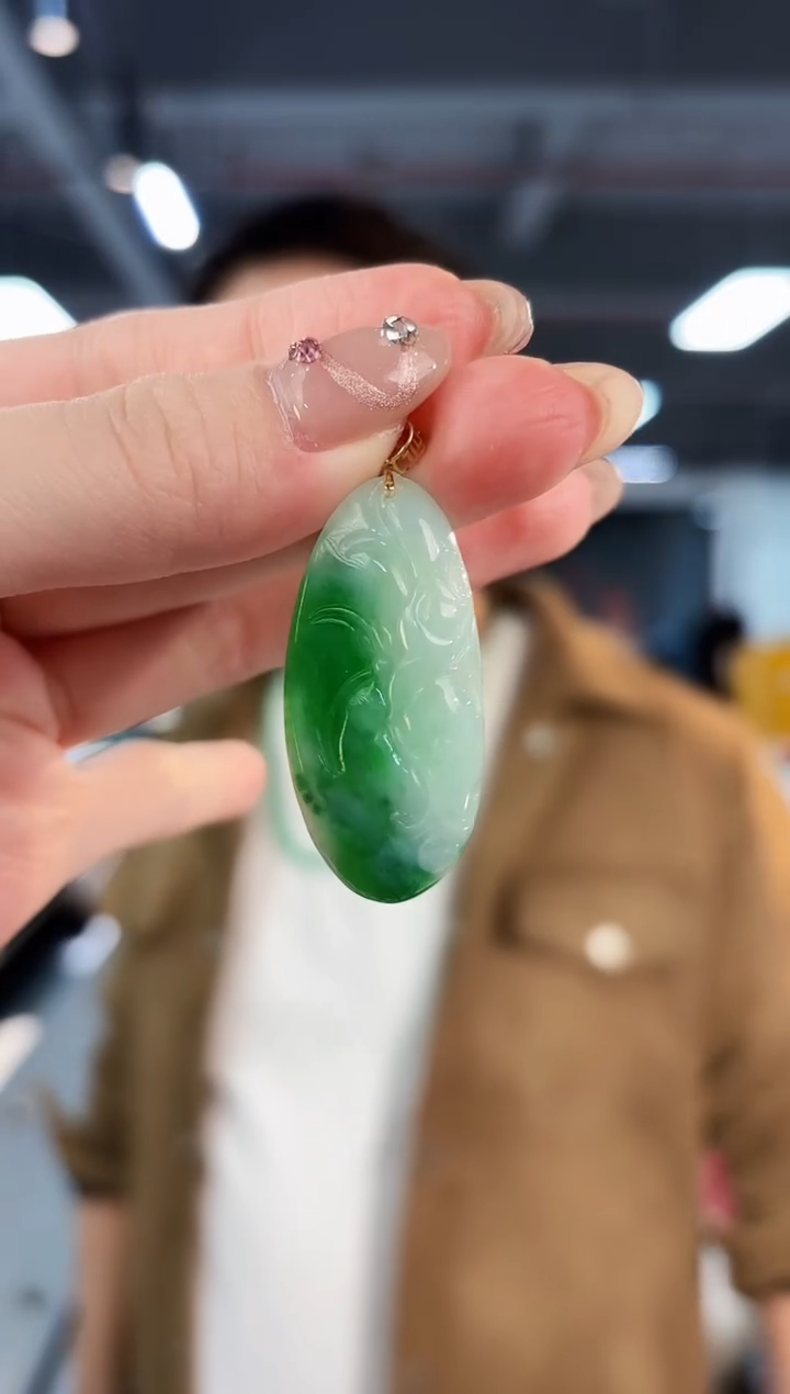 【闪购商品】翡翠颈饰18K金镶嵌缅料A货/支持复检/一件