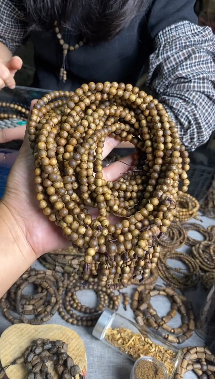 沉香手串原色老料07圆珠多圈手串15+多样性发一