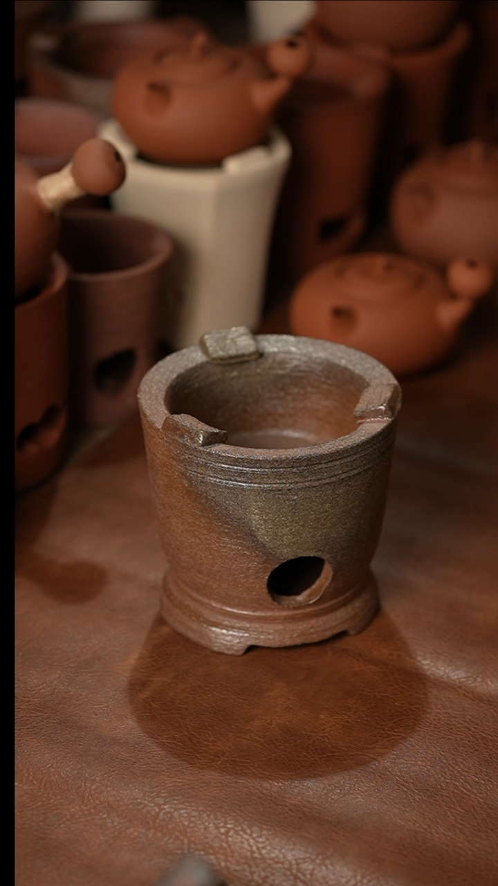 030窑变圆开孔炭炉