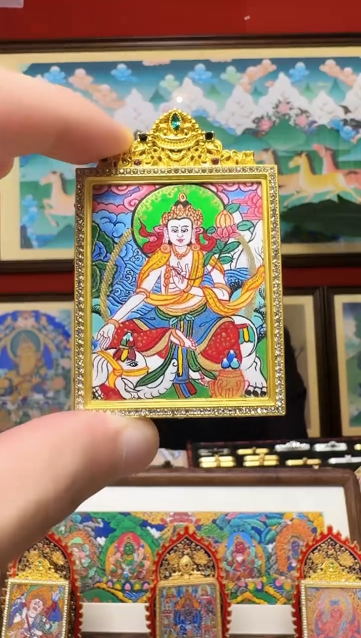 吊坠普老师-热贡纯手绘周毛