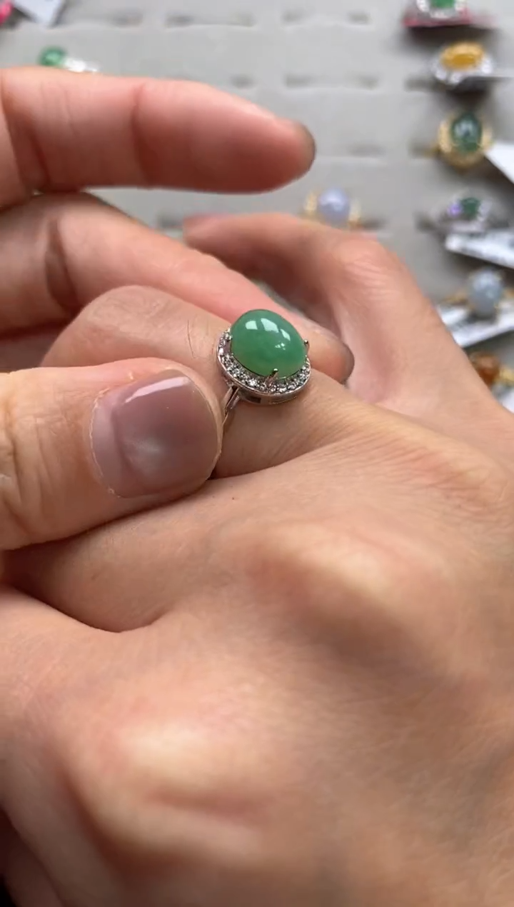 【闪购商品】翡翠戒指银S925镶嵌11111--8